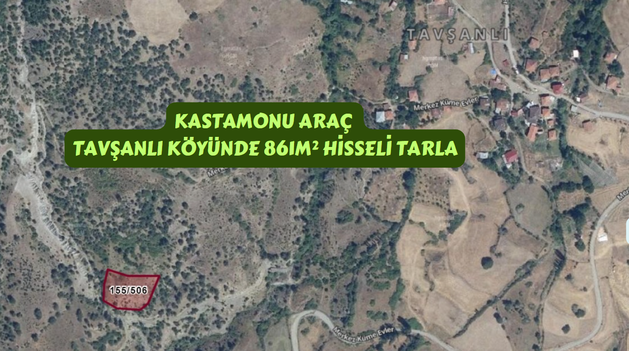 KASTAMONU ARAÇ TAVŞANLI KÖYÜNDE 861M² HİSSELİ TARLAMIZ SATILIK. - KASTAMONU ARAÇ fotoğraf 3